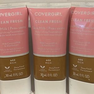 New Set 3 Covergirl Clean Fresh Skin Milk Foundation 600 Rich Vegan Dewy Finish
